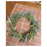 Green faux floral wreath