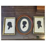 Set of 3 Silhouette Pictures Signed Inglesby