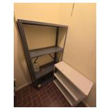 Lot of 2 metal shelves