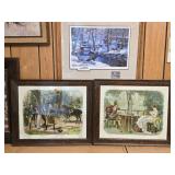 PAIR of Framed Victorian Elopement & Love Prints