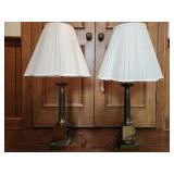 Set of 2 brass vintage lamps
