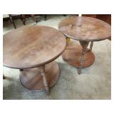 Set of 2 vintage side tables round