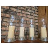 Lot of 4 glass candle holders