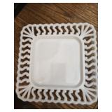 Milk glass plate