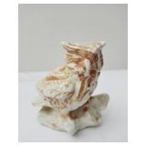 Breakable owl cream and orange decor