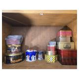 Estate lot of tin containers
