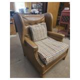 Vintage leather wingback chair