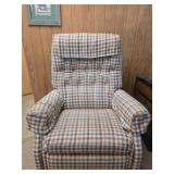 Striped upholstered rocking chair