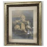 Vintage framed picture of child