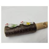 Wood craved whistle w birds