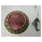 Cloisonne Seahorse ornament and candle holder