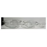 3 Pyrex glass bowls