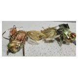 Set of 2 cloisonné jointed fish ornaments