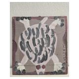 Original Mose T White Animal Painting on Wood