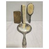 Lot of 4 silver plated beauty items