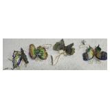 Set of 4 cloisonné butterfly ornaments