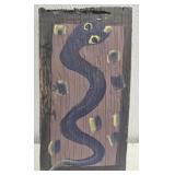 Original Mose T Blue Snake Painting on Wood