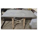 Stone top metal base table