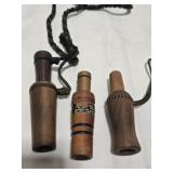 Lot of 3 wood duck calls