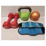 Assorted exercise weights