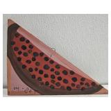 Original Mose T painting WATERMELON on wood