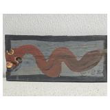 Original Mose T Red Snake Painting On Wood