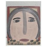 Original Mose T Painting of Woman on Wood