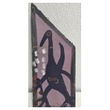 Original Mose T Blue Bird Painting on Wood