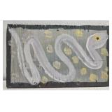 Original Mose T White Snake Painting on Wood