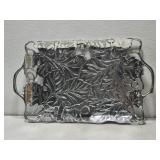 Pewter decorative serving platter