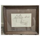 Primitive Barn Scene Print by N Goff