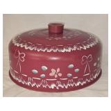Vintage Hand Painted Metal Cake Cover