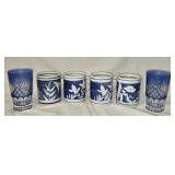 6 pc of Etched Coffee Cups & Drinking Glasses