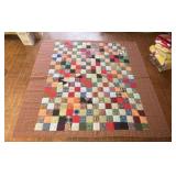 Large handmade multicolor quilt