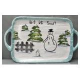 Cracker Barrel " Let It Snow " serving platter