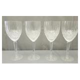 Set of 4 Lenox crystal stem wine glasses
