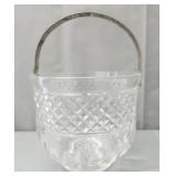 Vintage mid century pressed glass ice bucket w