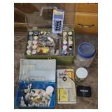 Estate Lot of Sewing Thread Scissors Buttons Etc