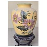 Decorative Ceramic Hand Painted Vase with Base