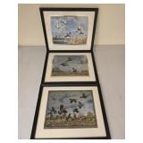 Set of 3 chromatic foil duck decor