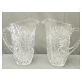 Vintage lot of 2 cut glass pitchers