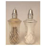 Heavy Pair of Crystal Salt & Pepper Shakers