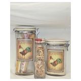 Lot of 3 Glass Bon Appetit Cannisters