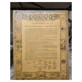 Declaration of Independence print on board