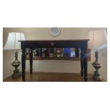 Pair of heavy brass lamps