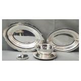 Lot of 4 silver plated serving platters