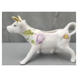 Gracie china porcelain cow creamer w a floral &