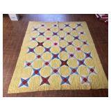 Yellow multicolor hand made quilt