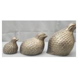 Set of 3 brass chicks
