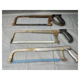 Lot of 3 vintage hacksaws